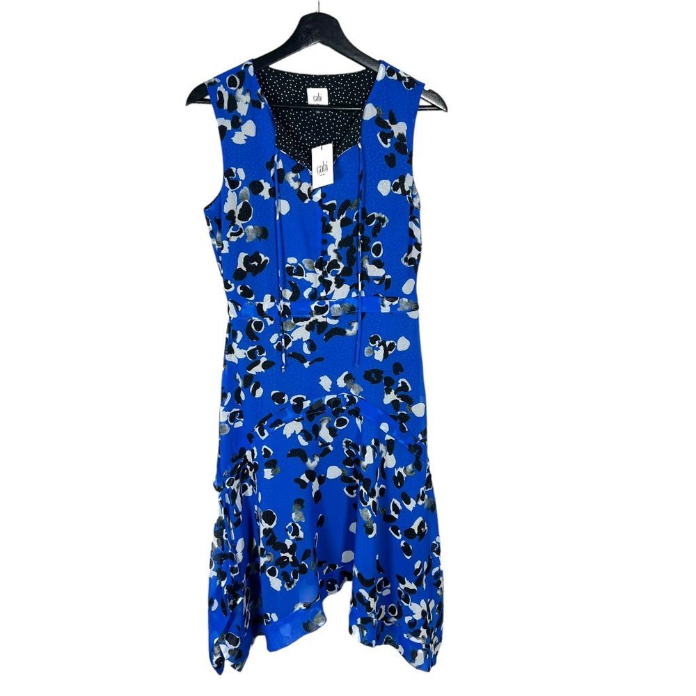 NWT CAbi Blue Collection Untamed Floral Sleeveless Sheath Knee Length Dress XS